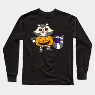 Halloween pictures on t-shirt for kids raccoon Long Sleeve T-Shirt